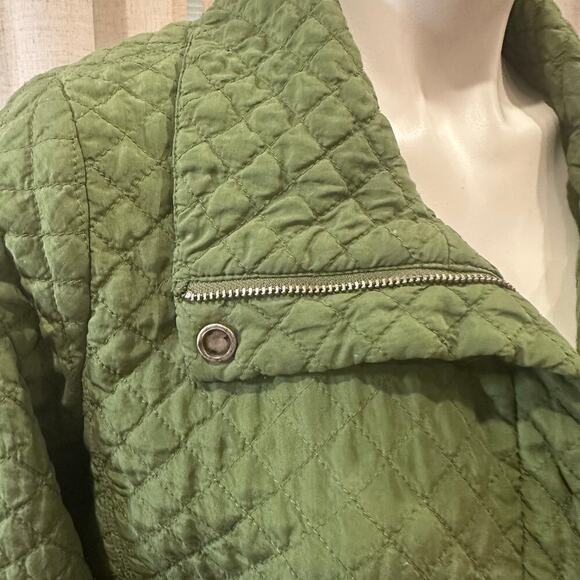Green Eileen Fisher Quilted Silk Jacket sz S Lightweight Jacket - Picture 2 of 11